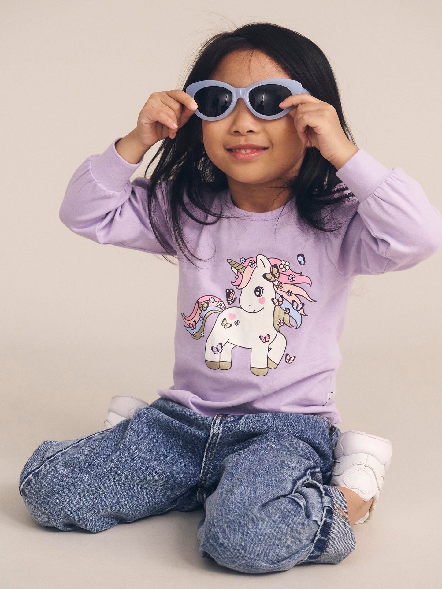 Butterfly Unicorn Puff Sleeve Top