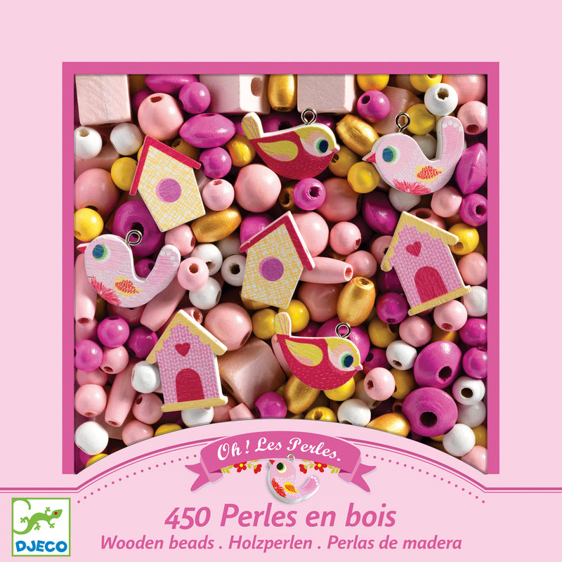 Wooden beads Birds