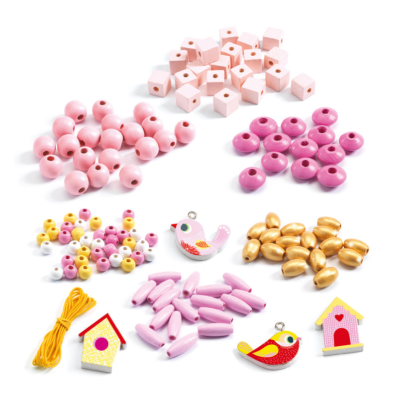 Wooden beads Birds