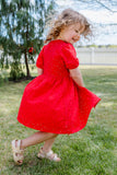 Broderie Dress Red