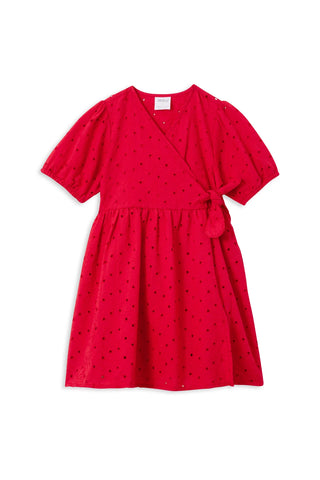 Broderie Dress Red