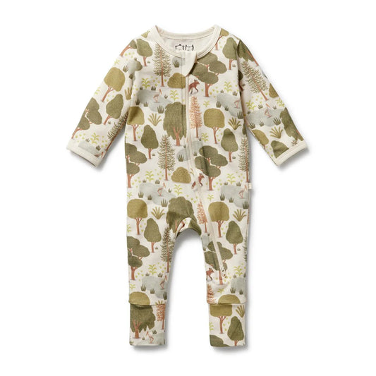 Wilson and Frenchy Little Trees Organic Zipsuit with Feet