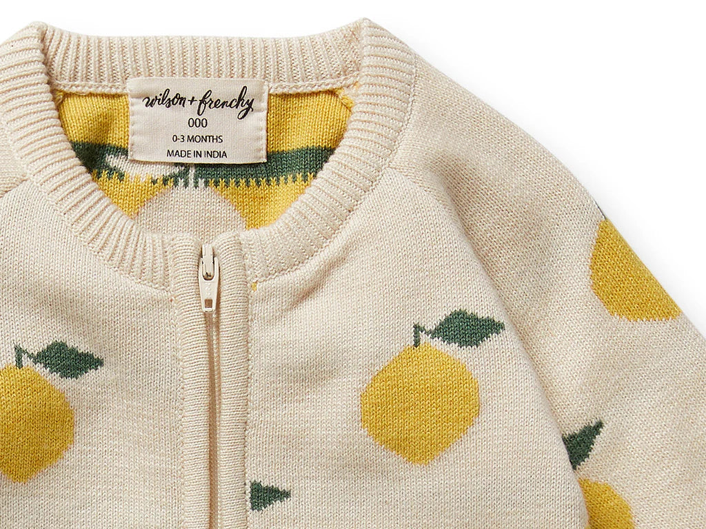 Wilson and Frenchy Lemony Organic Knitted Jacquard Growsuit