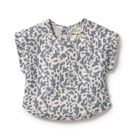 Tee..Crinkle Blue Coral