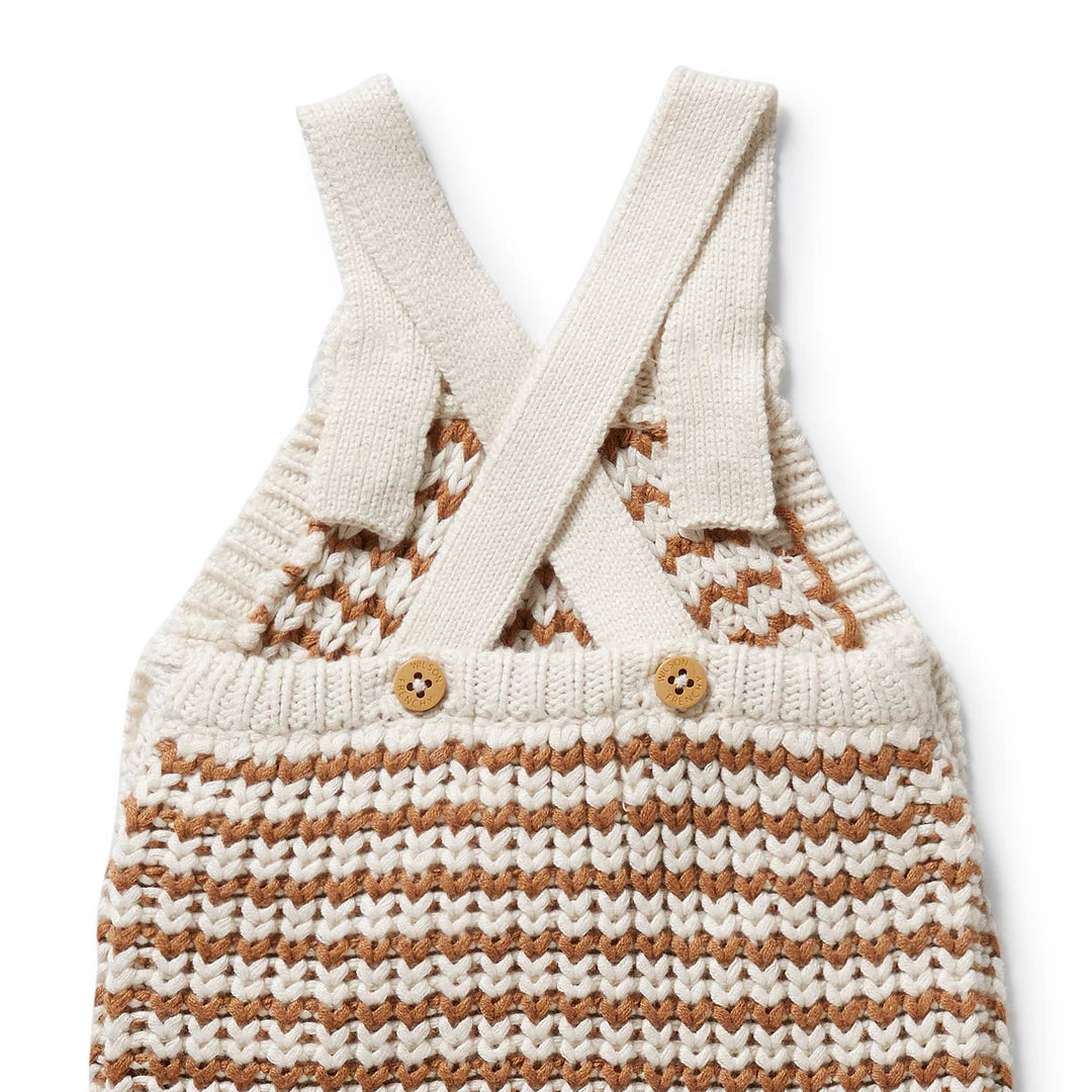 Wilson and Frenchy Cinnamon Stripe Organic Knitted Overall