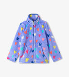 Fuzzy Fleece Jacket confetti hearts
